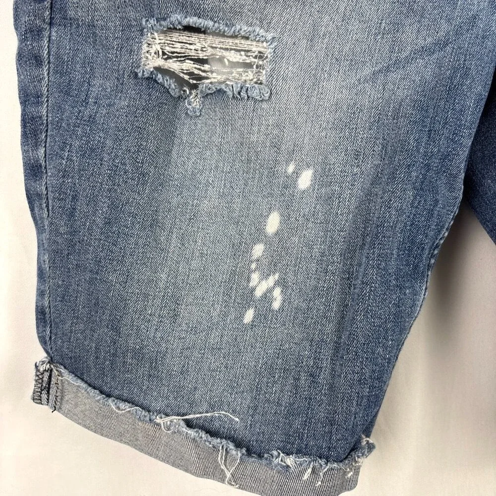 Empyre Denim Shorts Men's Size 34 Y2K Blue Distressed Cuffed Hem 11
